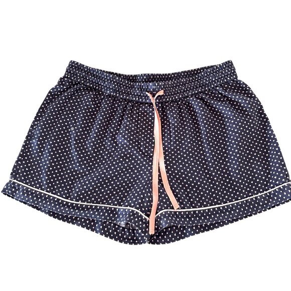 Tori Burch Navy Heart Sleep Shorts Pajama Bottoms Size XS Navy Pink - Picture 2 of 9